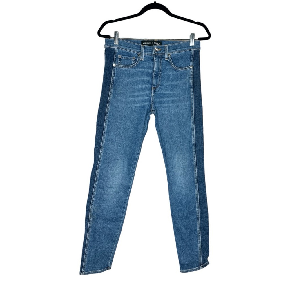 Veronica Beard Kate High Rise Two Tone Skinny Jeans Size 28